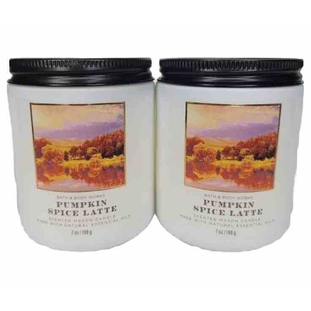 BATH & BODY WORKS PUMPKIN SPICE LATTE X2 Single Wick Candle